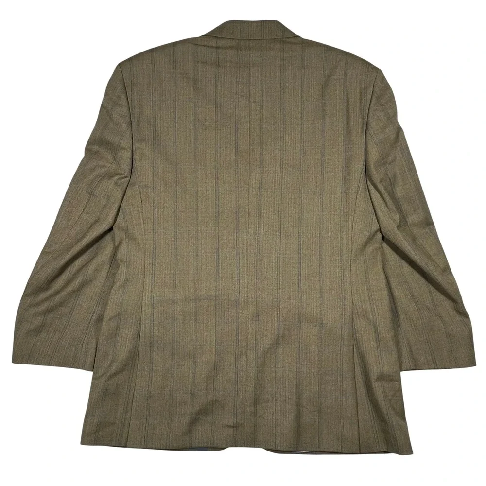Marks & Spencer‎ Wool Two-Button Blazer Mens 42 Med Camel Herringbone Windowpane